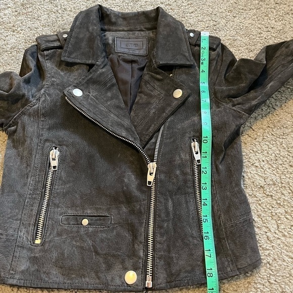 SL8 blank nyc gray suede leather moto jacket women’s xsmall - Picture 9 of 10